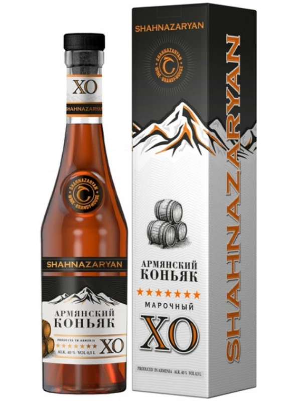 Шахназарян, Армянский Коньяк ХО, Белая Этикетка, в подарочной коробке
