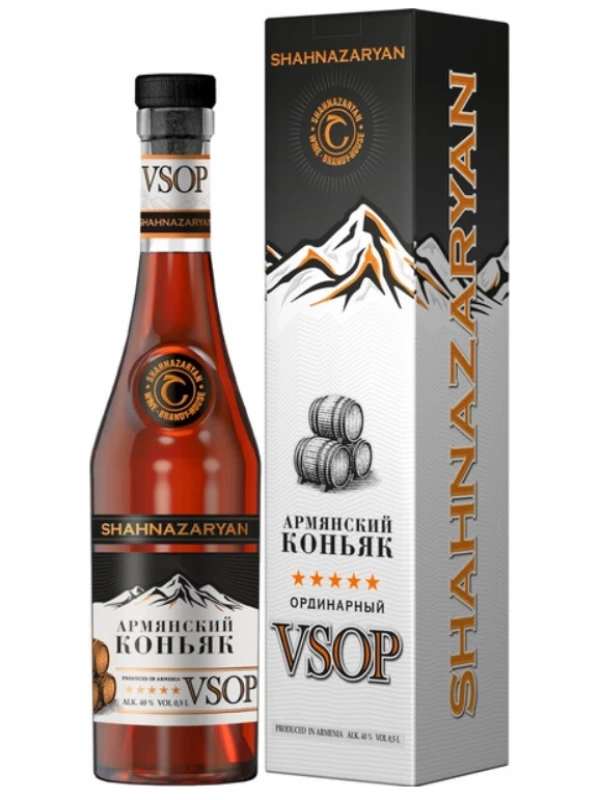 Шахназарян, Армянский Коньяк ВСОП, Белая Этикетка, в подарочной коробке