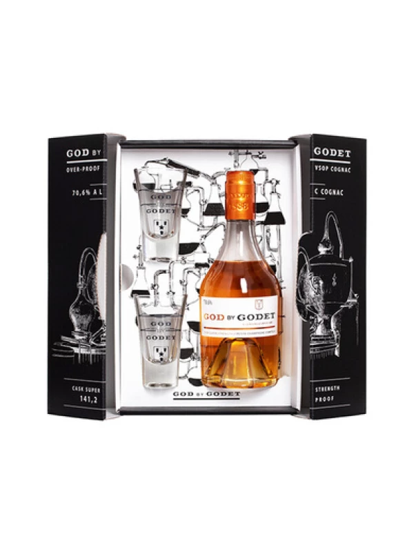 God by Godet VSOP, gift box with 2 shots
