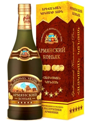 Коньяк Самкон, Армянский Коньяк 5 Звезд, в подарочной коробке 0.5 л