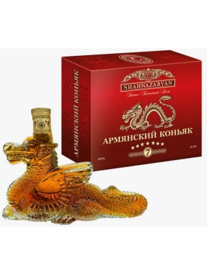 Коньяк Шахназарян, Армянский Коньяк 7 лет, Дракон, в подарочной упаковке 0.5 л