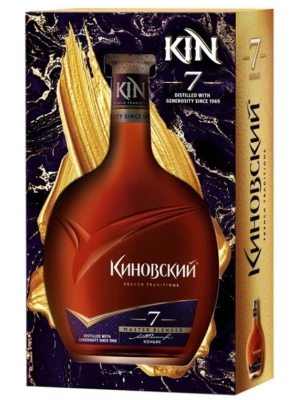 Коньяк Киновский КВ 7 лет, в подарочной коробке 0.5 л