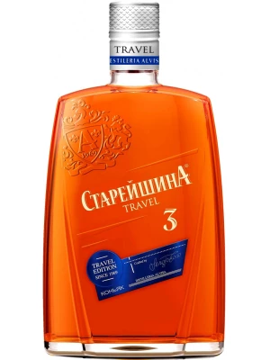 Коньяк Старейшина Трэвел Трехлетний, фляга 0.5 л