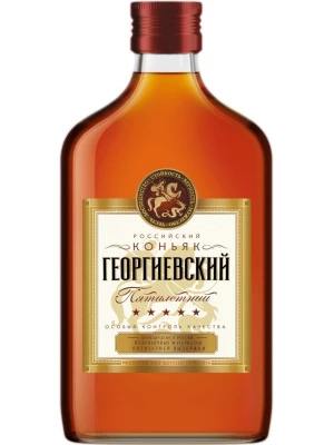Коньяк Георгиевский 5 Звезд, фляжка 0.25 л
