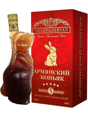 Коньяк Шахназарян, Армянский Коньяк 5 звезд, (Кролик), в подарочной коробке 0.5 л