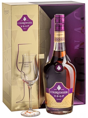 Коньяк Courvoisier VSOP, gift box with 1 glass 0.7 л