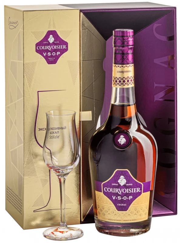 Courvoisier VSOP, gift box with 1 glass