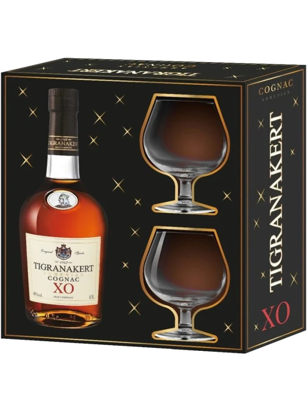 Tigranakert XO, gift box with 2 glasses