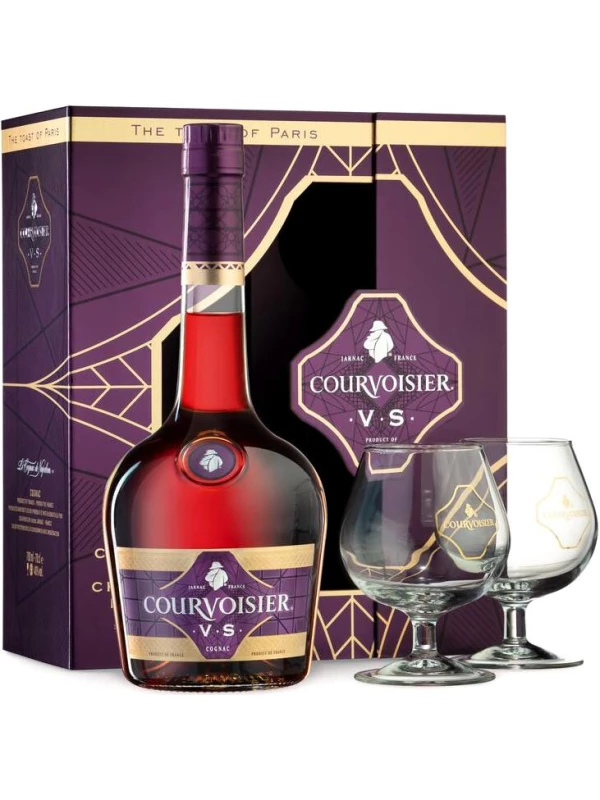 Courvoisier VS, with 2-glasses box