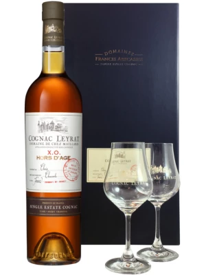 Коньяк Leyrat XO Hors d'Age, gift set with 2 glasses 0.7 л