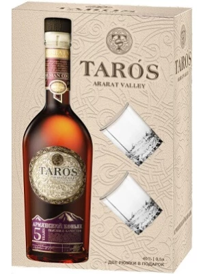 Коньяк Arcon, Taros 5 Years Old, gift box with 2 glasses 0.5 л
