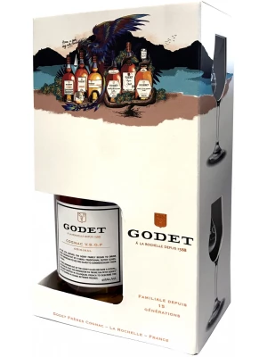 Коньяк Godet, Original VSOP, gift set with 2 glasses 0.7 л