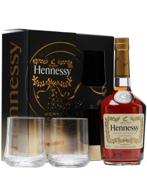 Коньяк Hennessy V.S., gift box with 2 glasses