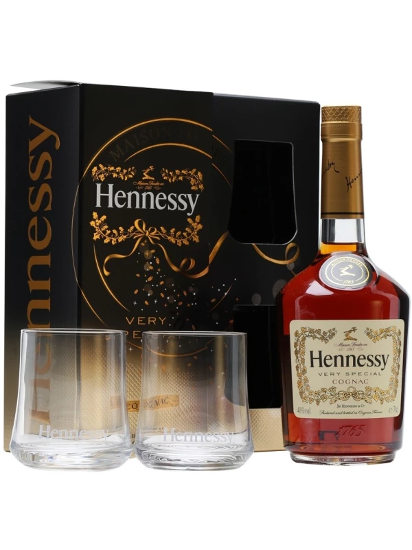 Hennessy V.S., gift box with 2 glasses