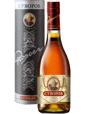 Коньяк Суворов 5-летний, в тубе 0.5 л