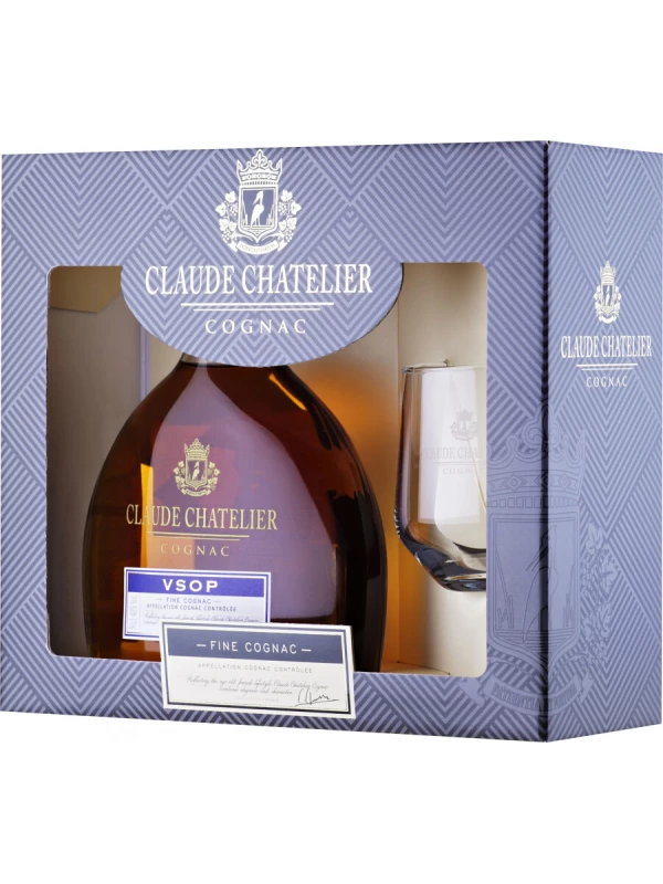 Claude Chatelier VSOP, gift box with glass