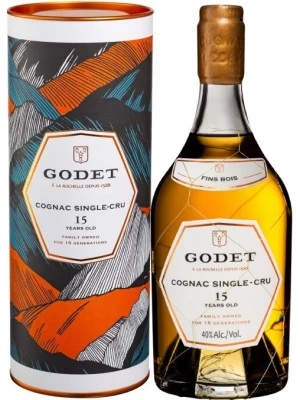 Коньяк Godet Single-Cru 15 Years Old, Fins Bois AOC, in tube 0.7 л