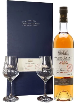 Коньяк Leyrat VSOP Reserve, gift set with 2 glasses 0.7 л
