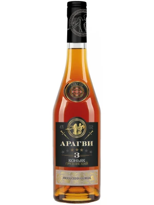 Коньяк Арагви 3 звезды 0.5 л