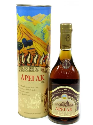 Коньяк Арегак 5 Звезд, в тубе 0.5 л
