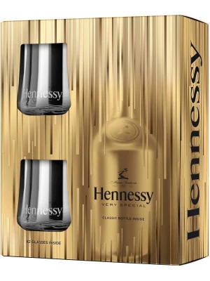 Коньяк Hennessy V.S., gift box with 2 glasses End of Year 2020