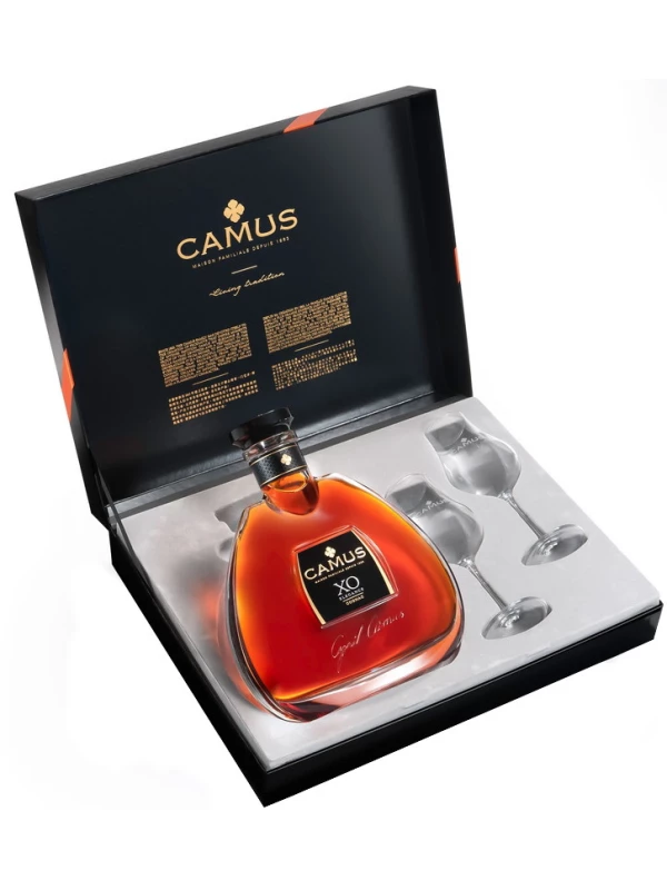 Camus X.O. Elegance, gift box with 2 glasses