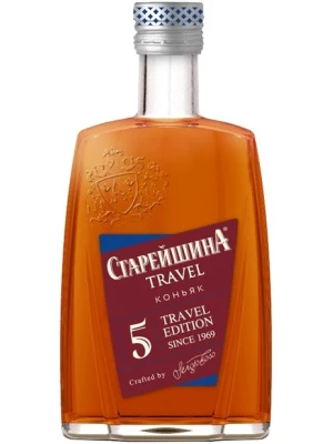 Коньяк Старейшина Трэвел пятилетний, фляга 0.1 л