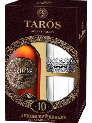 Коньяк Arcon, Taros 10 Years Old, gift box with 2 glasses 0.5 л