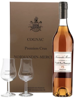 Коньяк Normandin-Mercier Prestige, Vieille Fine Champagne AOC, gift box with 2 glasses 0.7 л
