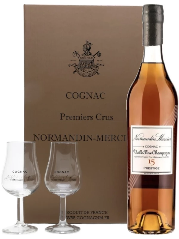 Normandin-Mercier Prestige, Vieille Fine Champagne AOC, gift box with 2 glasses