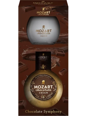 Ликер Mozart Chocolate Cream, gift box with round glass 0.5 л
