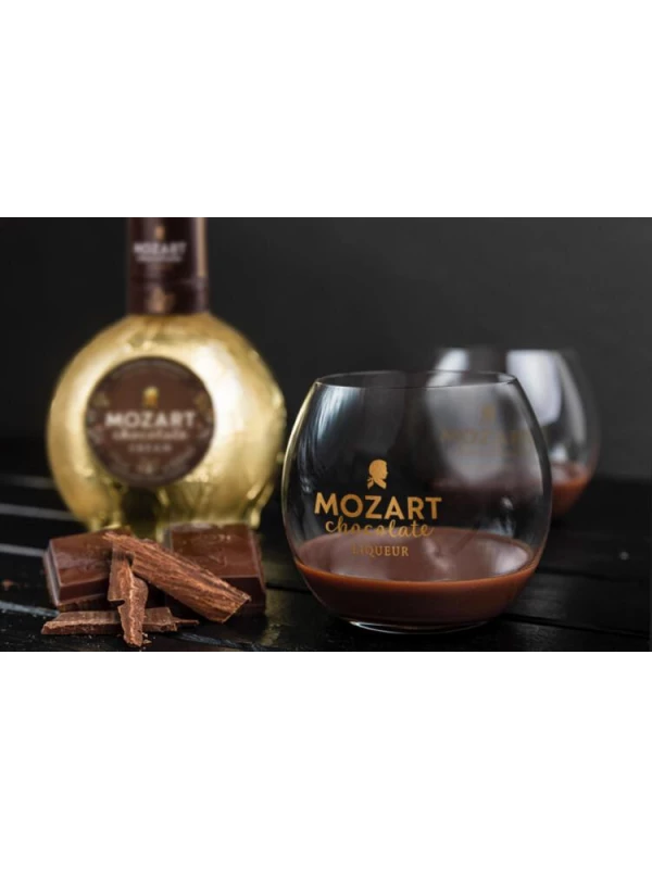 Mozart Chocolate Cream, gift box with round glass