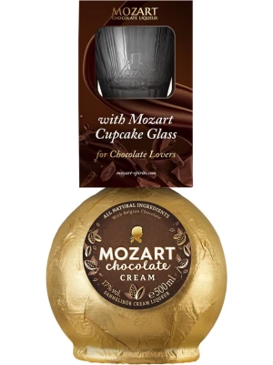 Ликер Mozart Chocolate Cream, gift box with cupcake glass 0.5 л