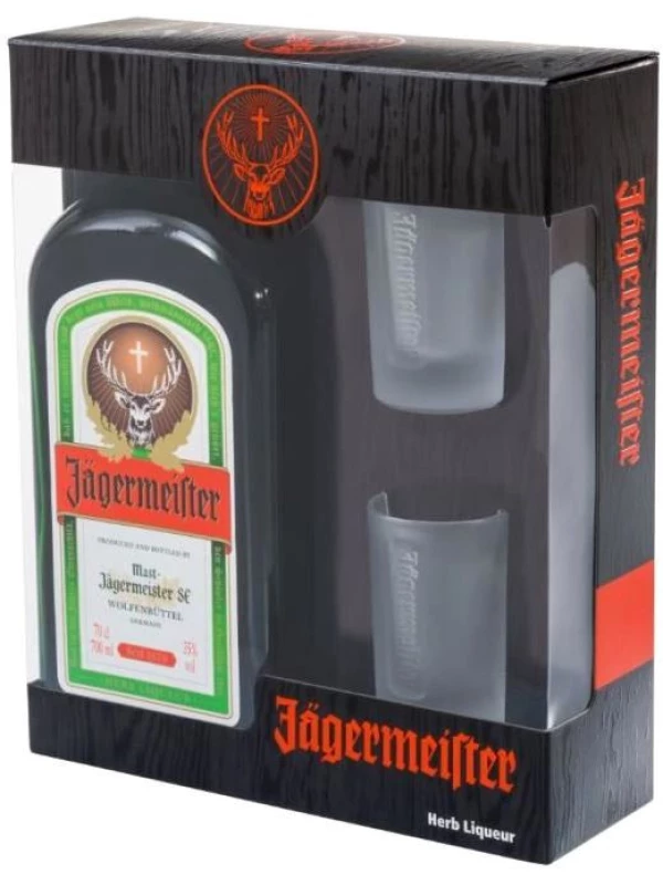 Jagermeister, gift box with 2 glasses