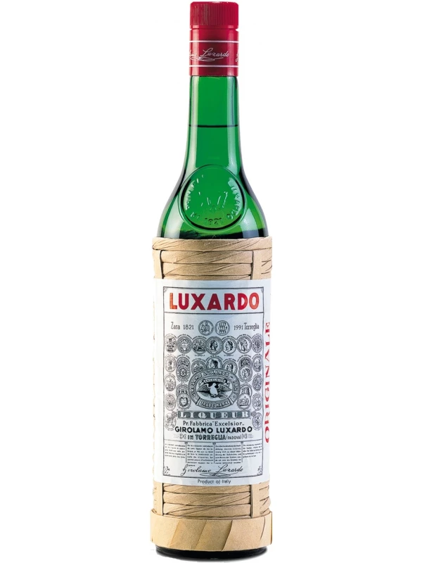 Luxardo, Maraschino Originale, braided straw wrapped bottle