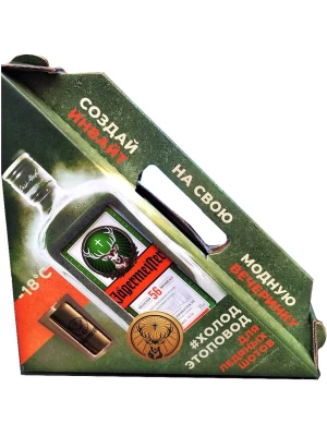 Ликер Jagermeister, gift box with iron shot 0.7 л