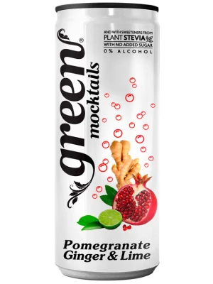 Лимонад Green Mocktails, Pomegranate, Ginger & Lime, in can 0.33 л