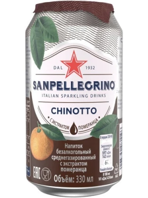 Лимонад S. Pellegrino Chinotto, in can 0.33 л