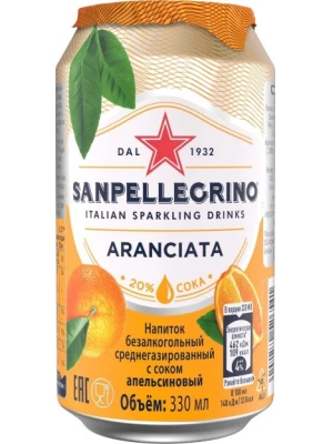 Лимонад S. Pellegrino Aranciata, in can 0.33 л