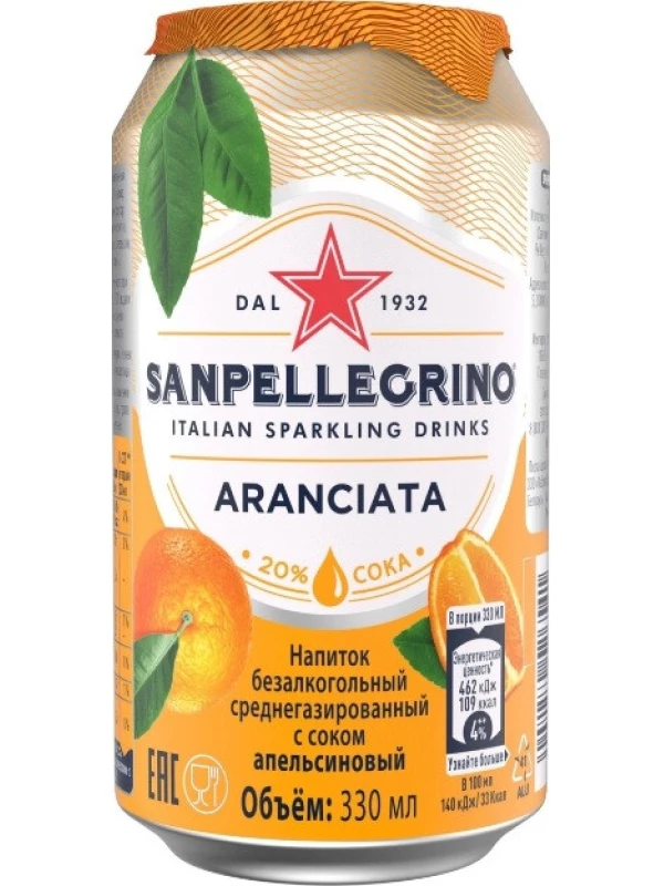 S. Pellegrino Aranciata, in can