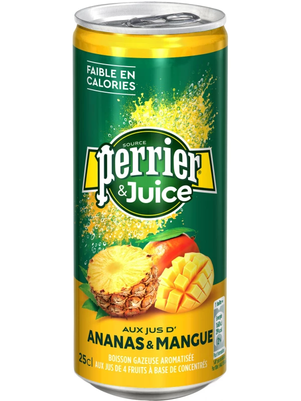 Perrier Ananas & Mangue, in can