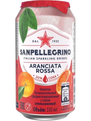 Лимонад S. Pellegrino Aranciata Rossa, in can 0.33 л