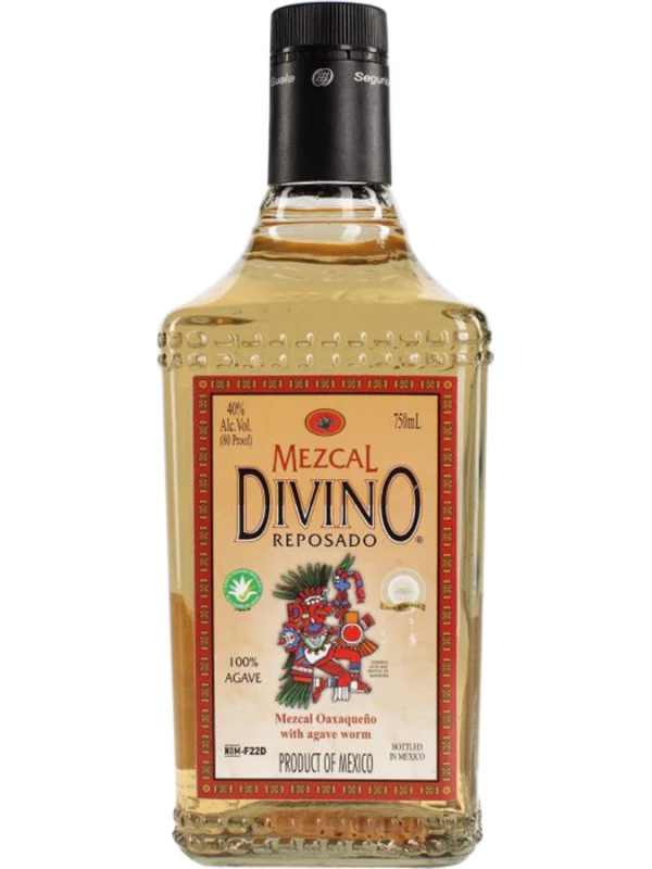 Divino Mezcal Reposado, with the caterpillar