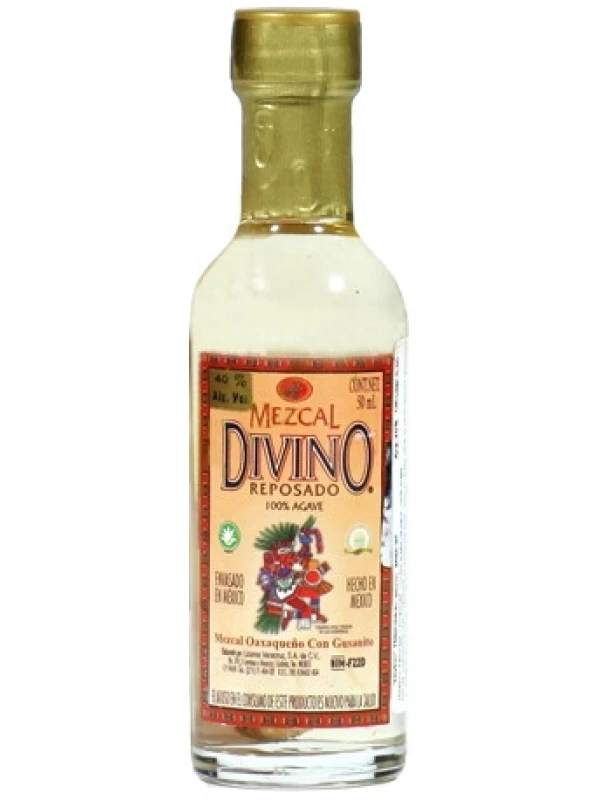 Divino Mezcal Reposado, with the caterpillar