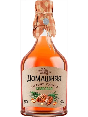 Настойка Домашняя Кедровая, настойка горькая 0.5 л