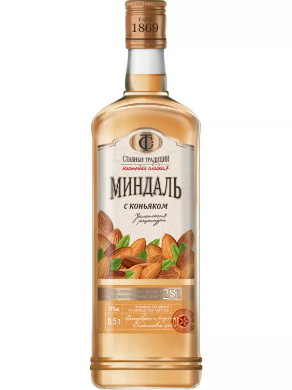 Славные Традиции Миндаль с Коньяком, настойка сладкая