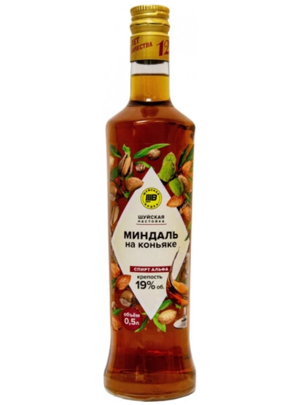 Шуйская Миндаль на Коньяке, настойка полусладкая