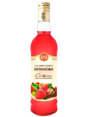 Настойка Луганова со вкусом Земляники, сладкая настойка 0.5 л