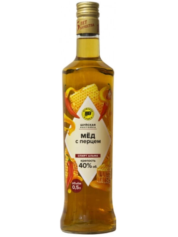 Шуйская Медовая с перцем, настойка горькая