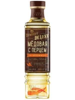 Настойка Demiroff De Luxe Honey Pepper on Linden Honey, Bitter 0.5 л
